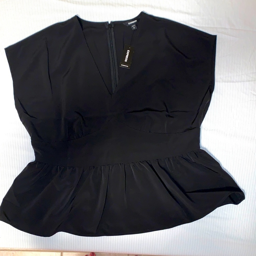 NWT Express Black Peplum Top